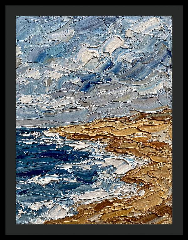 Beach Landscape In Palette Knife Style