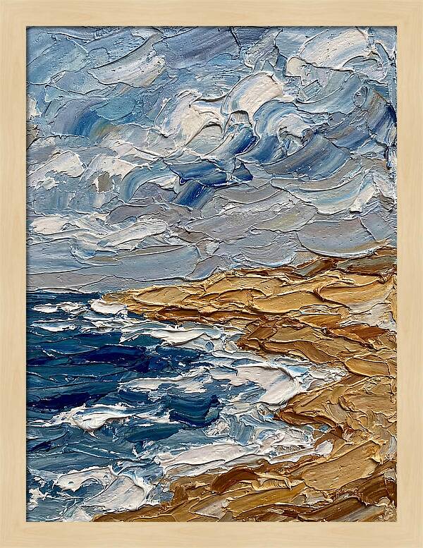 Beach Landscape In Palette Knife Style