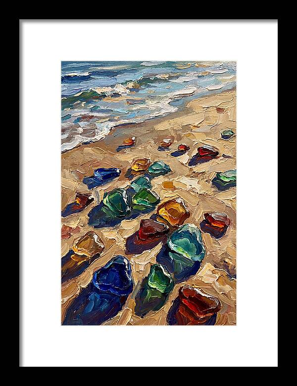 Beach Scattered With Colorful Sea Glass