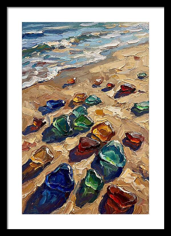 Beach Scattered With Colorful Sea Glass