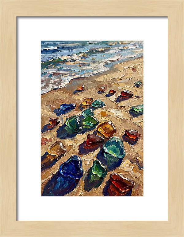 Beach Scattered With Colorful Sea Glass