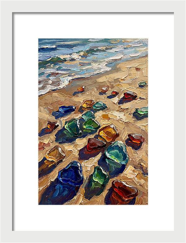 Beach Scattered With Colorful Sea Glass
