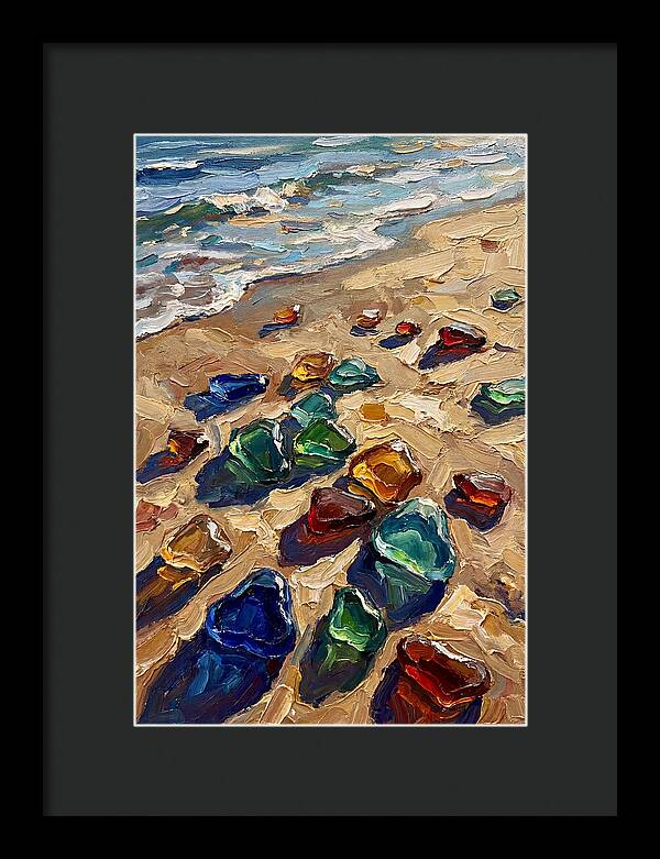 Beach Scattered With Colorful Sea Glass