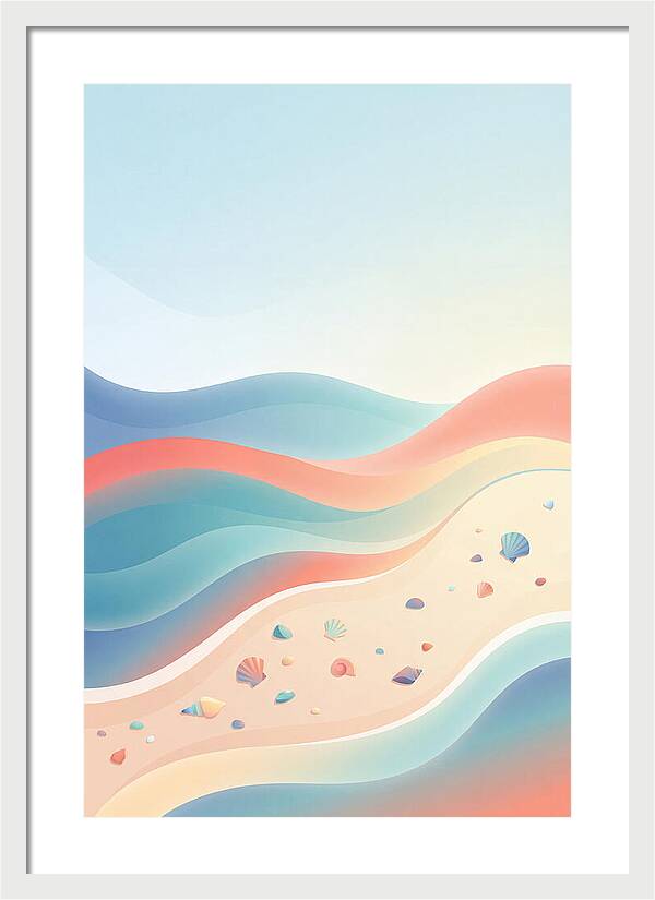 Beach Scattered With Colorful Shells