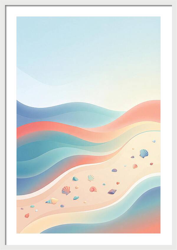 Beach Scattered With Colorful Shells