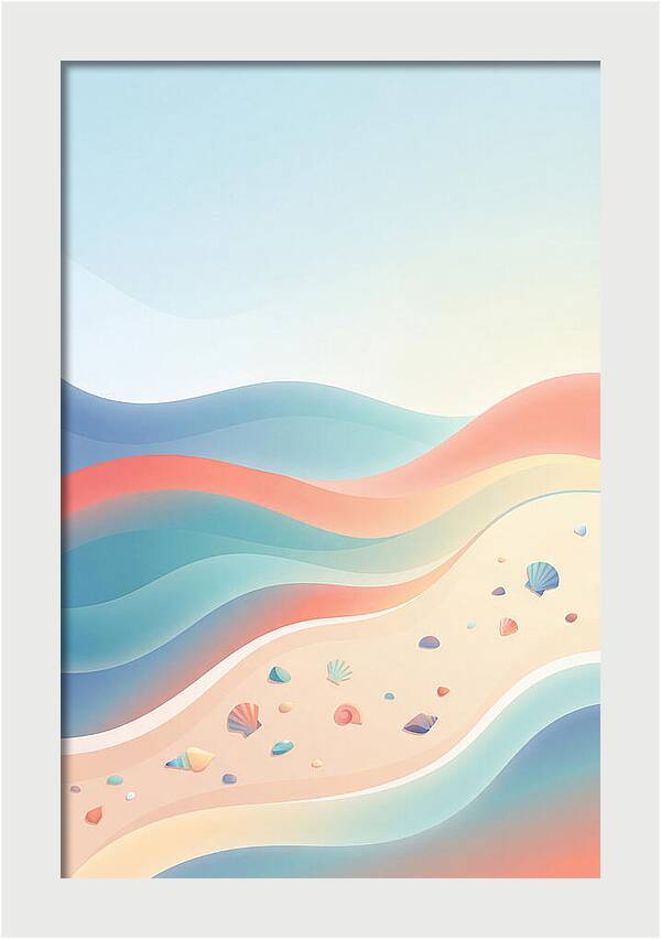 Beach Scattered With Colorful Shells