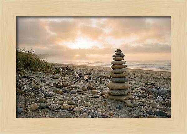Beach Stone Stacking Art