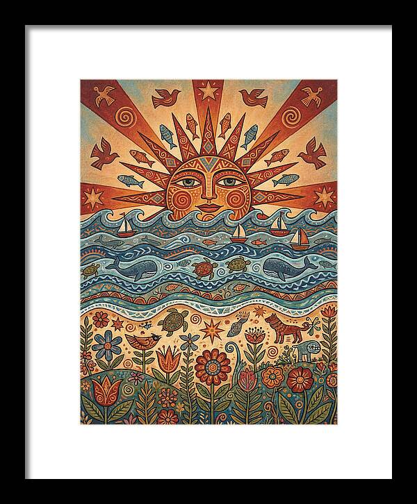 Beach Sunrise Folk Art