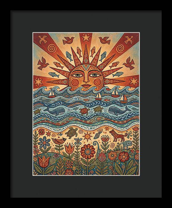 Beach Sunrise Folk Art