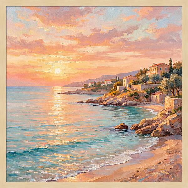 Beach Sunrise Over Mediterranean Coast