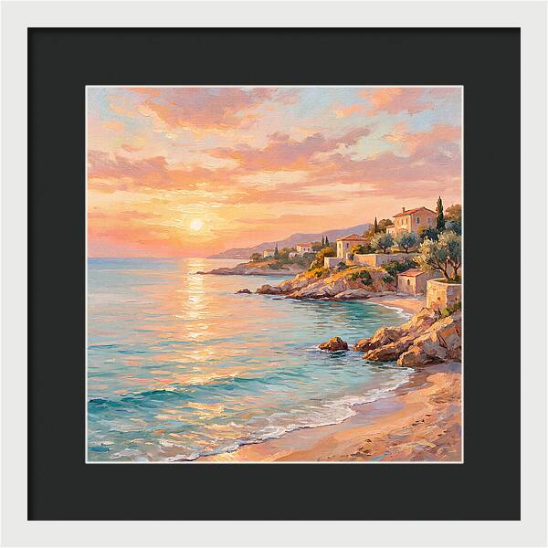Beach Sunrise Over Mediterranean Coast