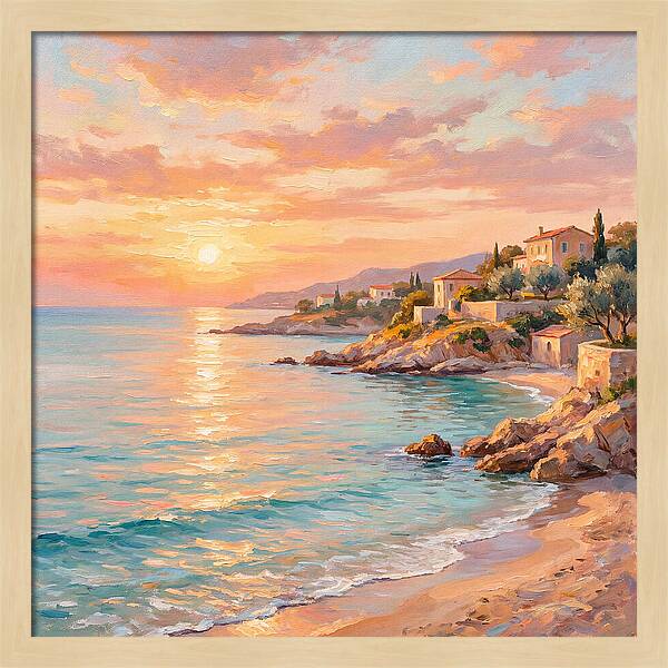 Beach Sunrise Over Mediterranean Coast