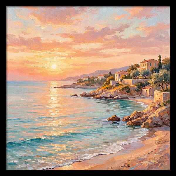Beach Sunrise Over Mediterranean Coast