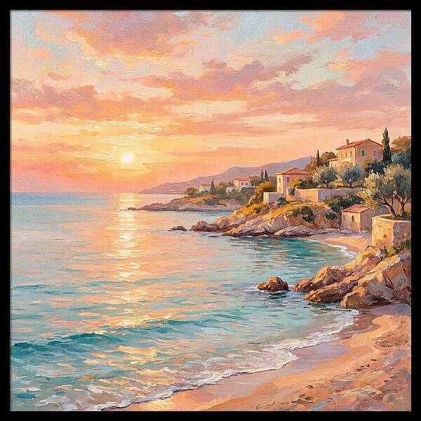 Beach Sunrise Over Mediterranean Coast
