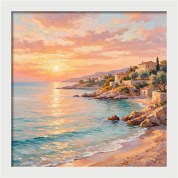 Beach Sunrise Over Mediterranean Coast