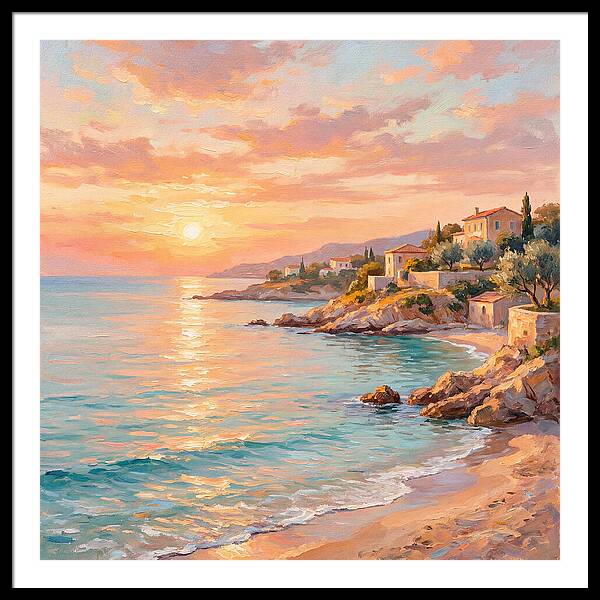 Beach Sunrise Over Mediterranean Coast
