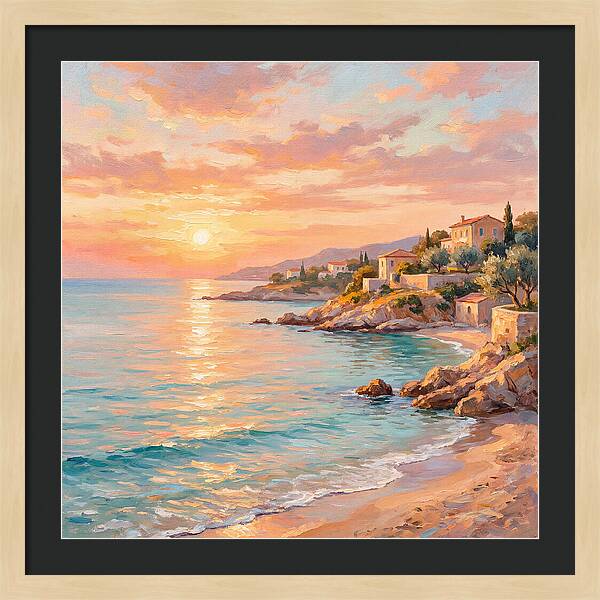 Beach Sunrise Over Mediterranean Coast