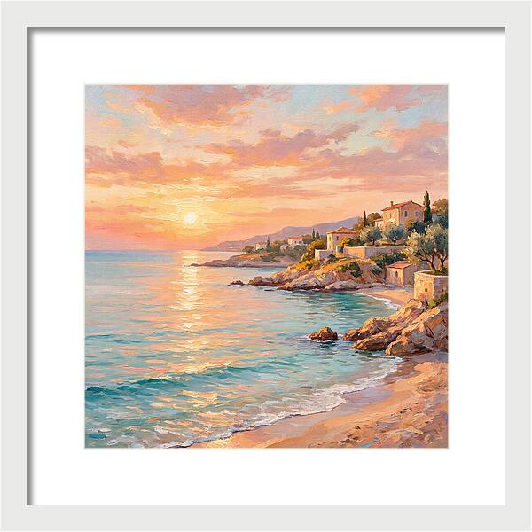 Beach Sunrise Over Mediterranean Coast