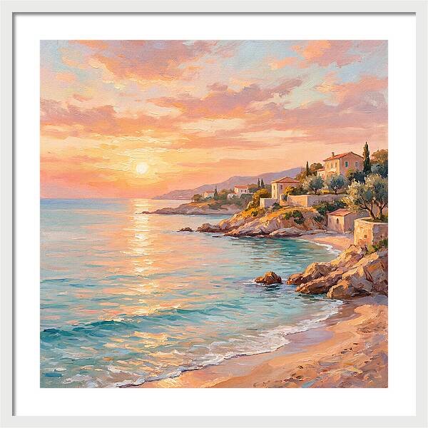 Beach Sunrise Over Mediterranean Coast