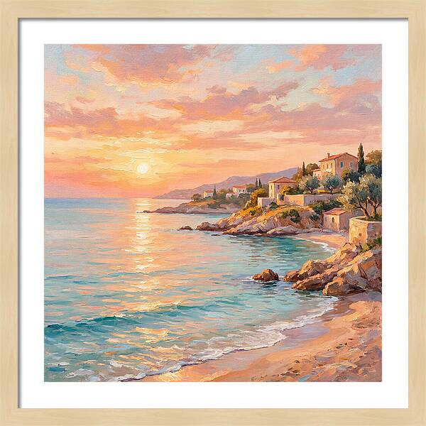 Beach Sunrise Over Mediterranean Coast