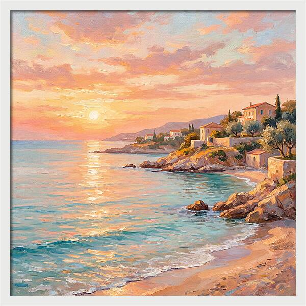 Beach Sunrise Over Mediterranean Coast