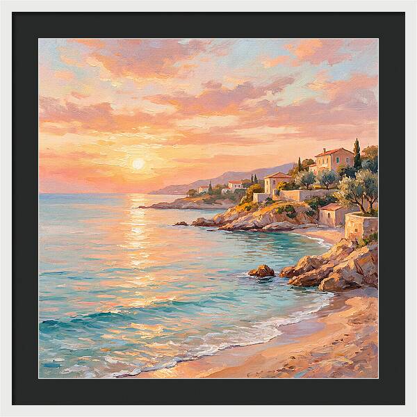 Beach Sunrise Over Mediterranean Coast