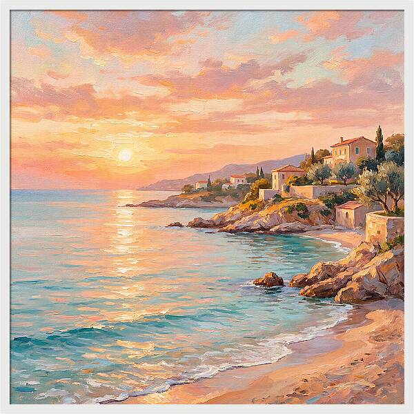 Beach Sunrise Over Mediterranean Coast
