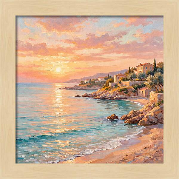 Beach Sunrise Over Mediterranean Coast