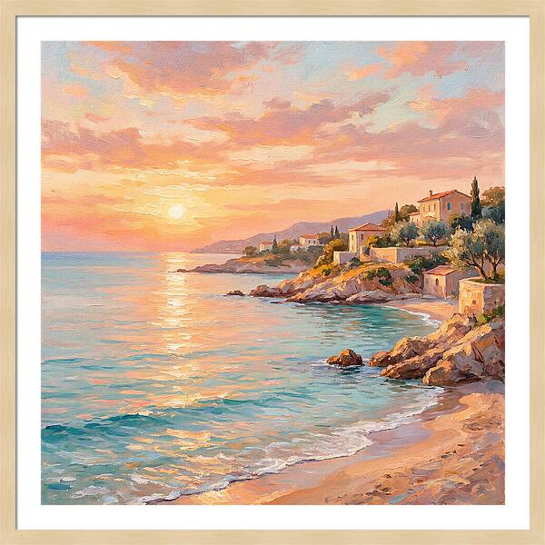 Beach Sunrise Over Mediterranean Coast