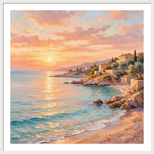 Beach Sunrise Over Mediterranean Coast