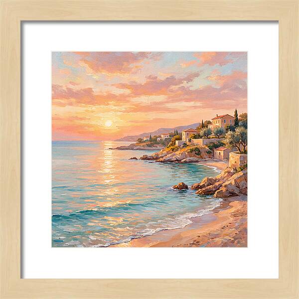 Beach Sunrise Over Mediterranean Coast
