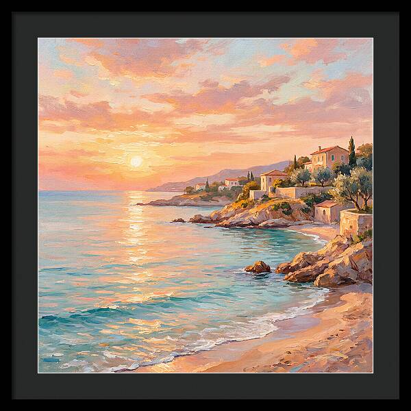 Beach Sunrise Over Mediterranean Coast