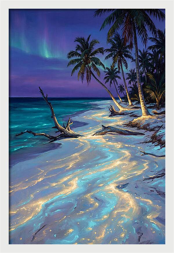 Beach Under Aurora
