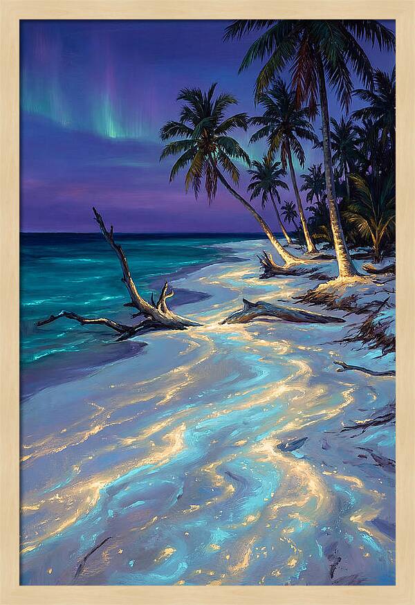 Beach Under Aurora