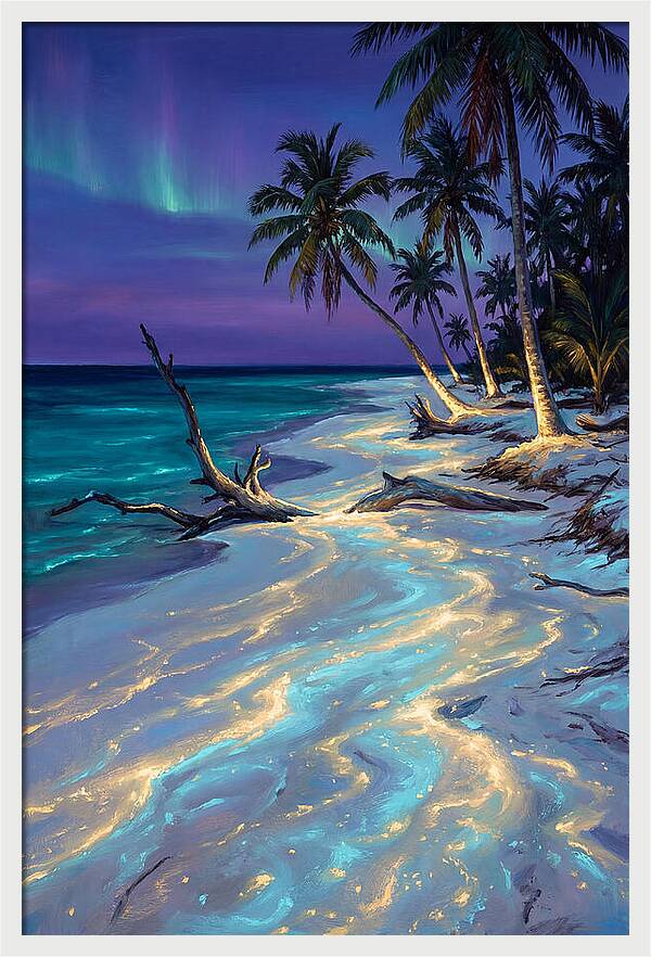 Beach Under Aurora