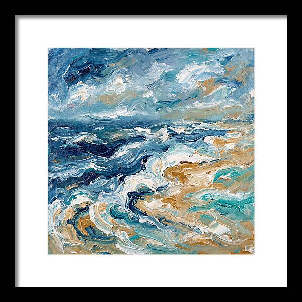 Beach Waves In Expressionist Style