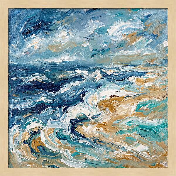 Beach Waves In Expressionist Style
