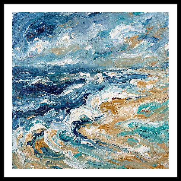 Beach Waves In Expressionist Style