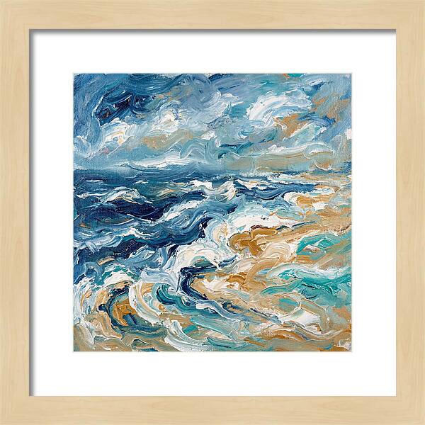 Beach Waves In Expressionist Style