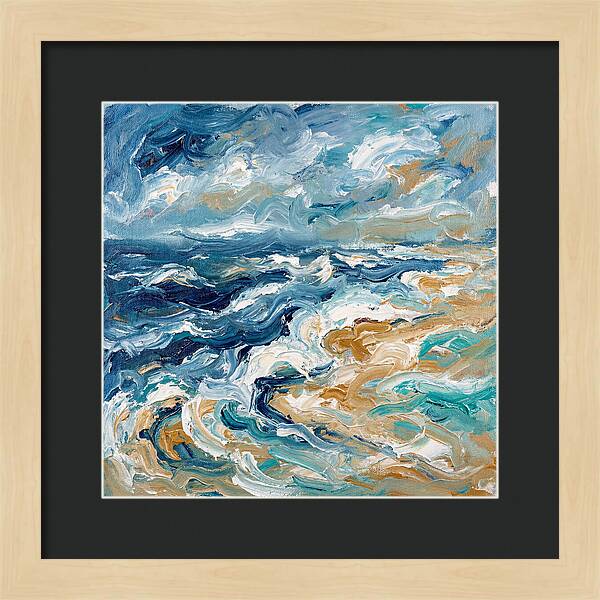 Beach Waves In Expressionist Style