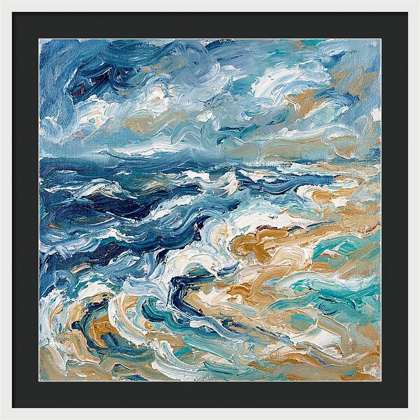 Beach Waves In Expressionist Style