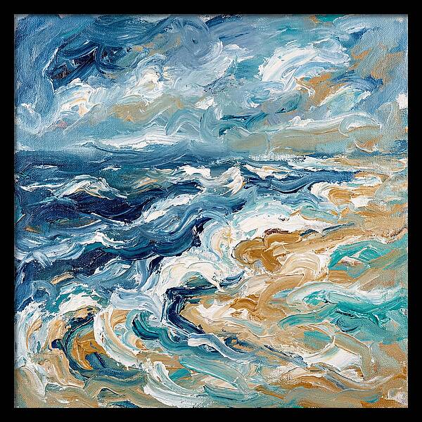 Beach Waves In Expressionist Style