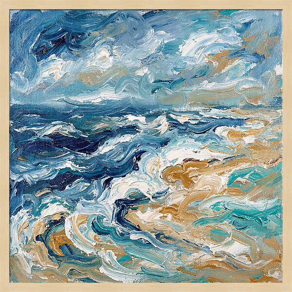 Beach Waves In Expressionist Style