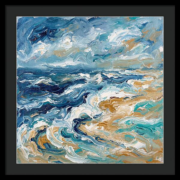 Beach Waves In Expressionist Style