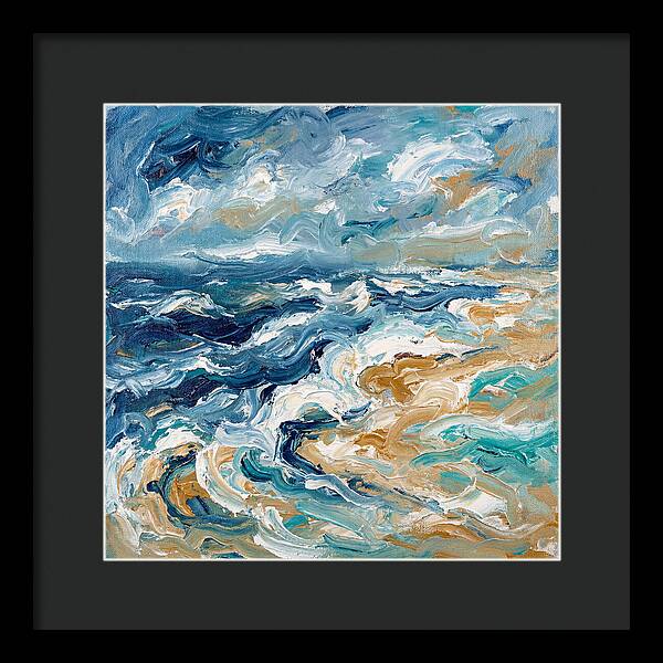 Beach Waves In Expressionist Style