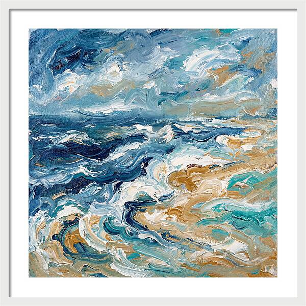 Beach Waves In Expressionist Style