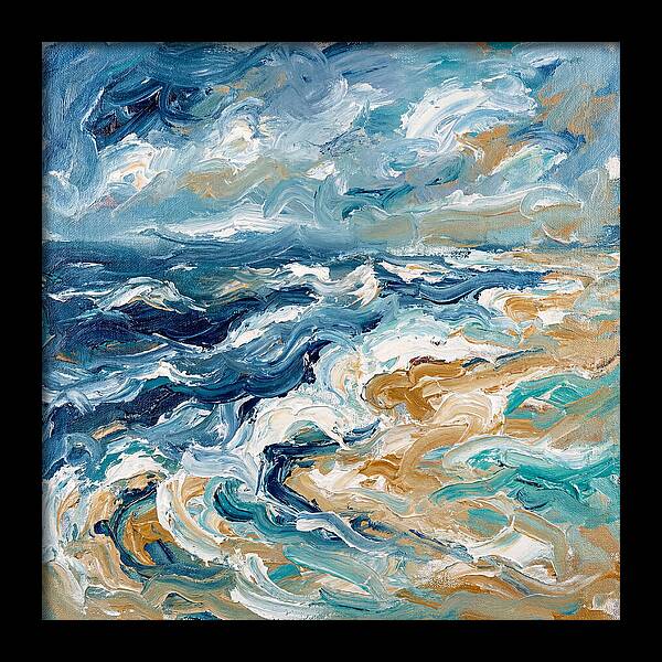 Beach Waves In Expressionist Style