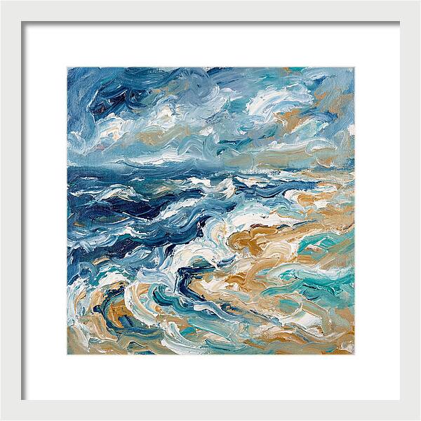 Beach Waves In Expressionist Style