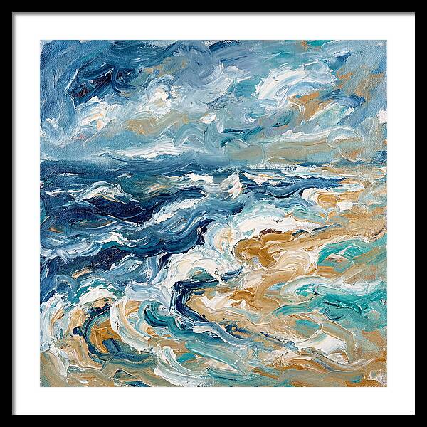 Beach Waves In Expressionist Style