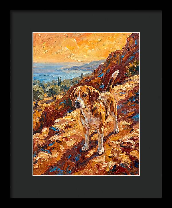 Beagle Against Mediterranean Sunset